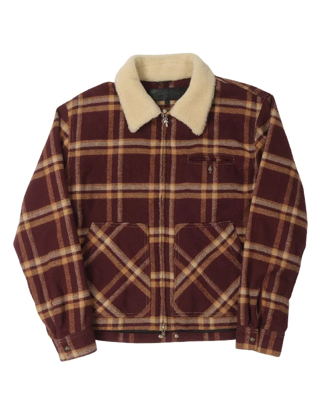 Practical Looks Plaid Boa Jacket