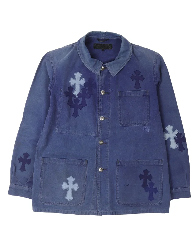 Soft Sweaters Cross Patch Bleu de Travail French Work Jacket