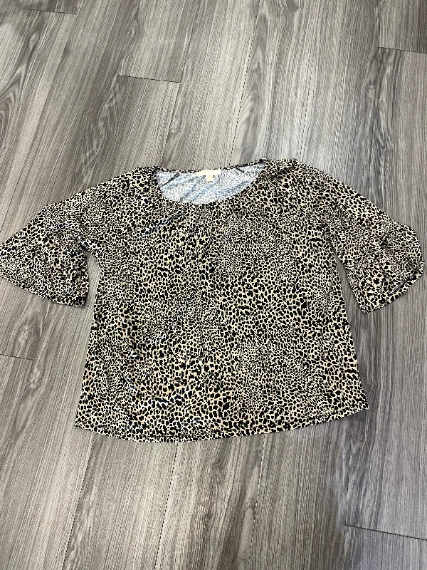 Sporty Essentials Top Long Sleeve By Michael Kors In Animal Print, Size: 1x