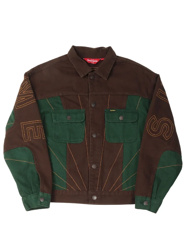 Street Gear Radial Embroidered Denim Trucker Jacket