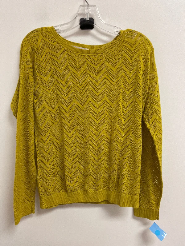 Smart Tops Top Long Sleeve By Loft In Yellow, Size: L