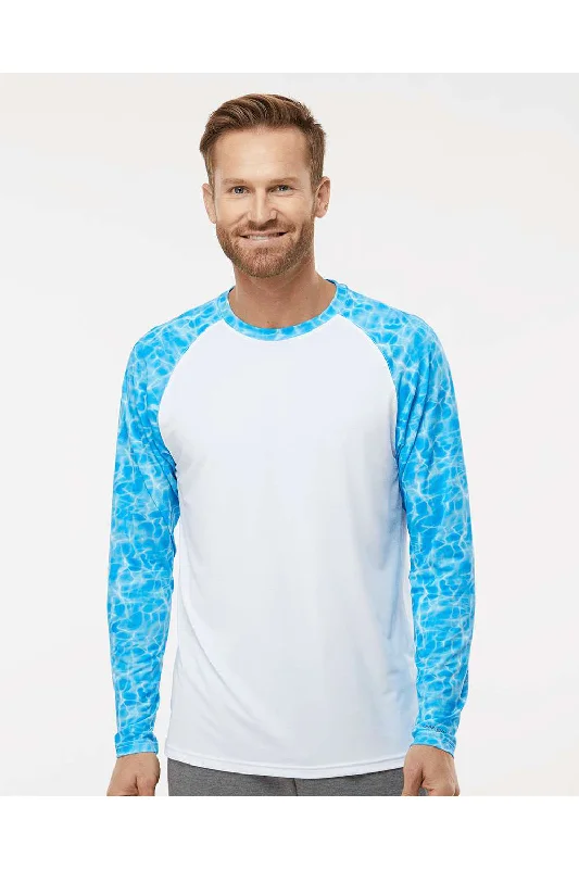 Outdoor Outfits Paragon Mens Panama Colorblock Moisture Wicking Long Sleeve Crewneck T-Shirt - Blue Water - Closeout Outdoor Outfits Paragon Mens Panama Colorblock Moisture Wicking Long Sleeve Crewneck T-Shirt - Blue Water - Closeout