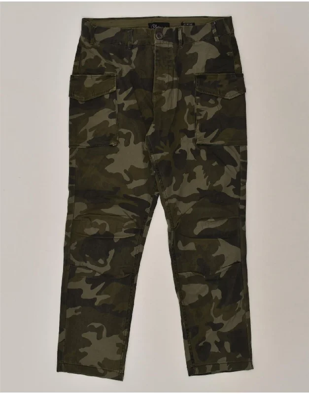 Urban Look VINTAGE Mens Cargo Trousers  W31 L28 Khaki Camouflage Cotton