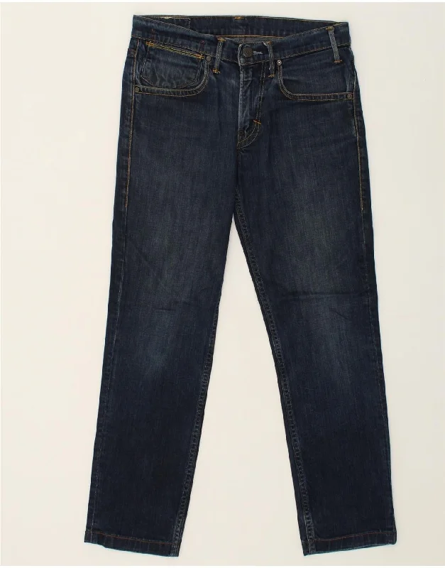 Versatile Knitwear LEVI'S Mens Straight Jeans W30 L28 Navy Blue Cotton