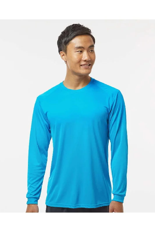 Flexible Wear Paragon Mens Islander Performance Moisture Wicking Long Sleeve Crewneck T-Shirt - Turquoise Blue Flexible Wear Paragon Mens Islander Performance Moisture Wicking Long Sleeve Crewneck T-Shirt - Turquoise Blue