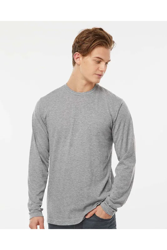 Casual Denim Tultex Mens Poly-Rich Long Sleeve Crewneck T-Shirt - Heather Grey