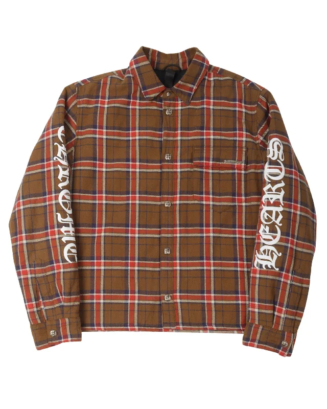 Comfortable Wearables Sleeve Print Padded Flannel Shirt