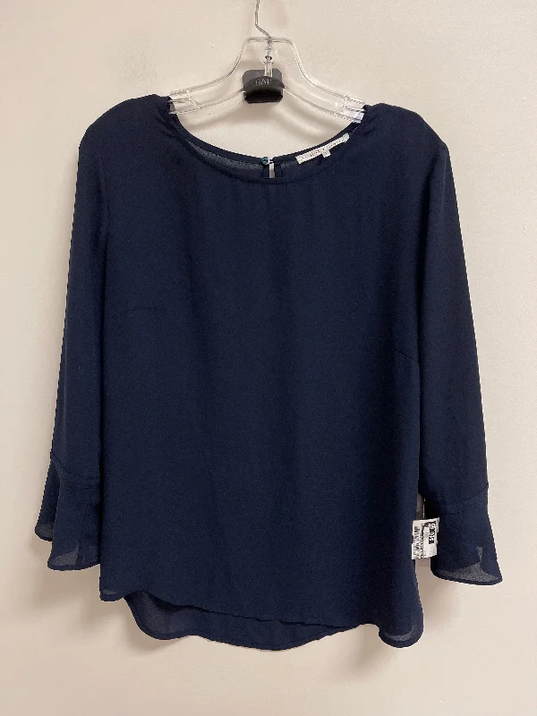 Relaxed Casuals Top Long Sleeve By Violet And Claire In Navy, Size: L
