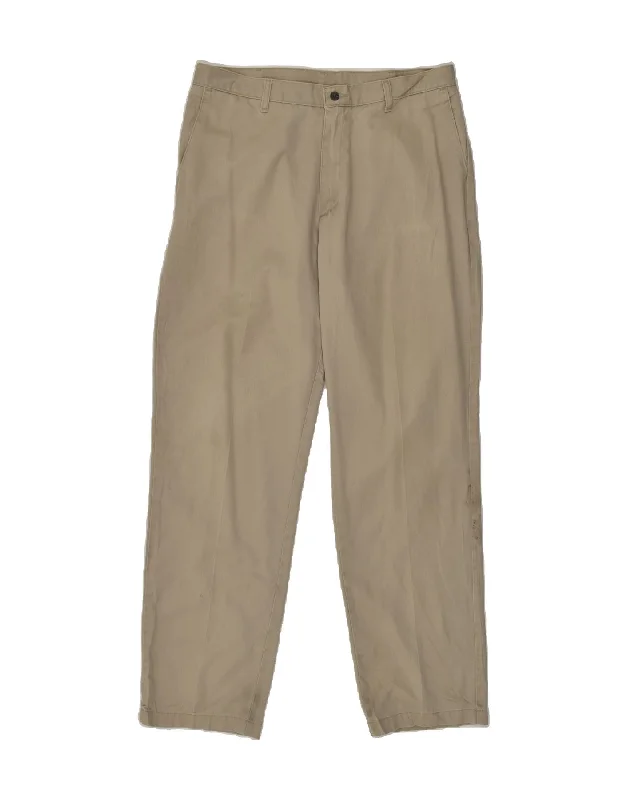 Trendy Apparel LEE Mens Straight Chino Trousers W36 L34 Beige Cotton