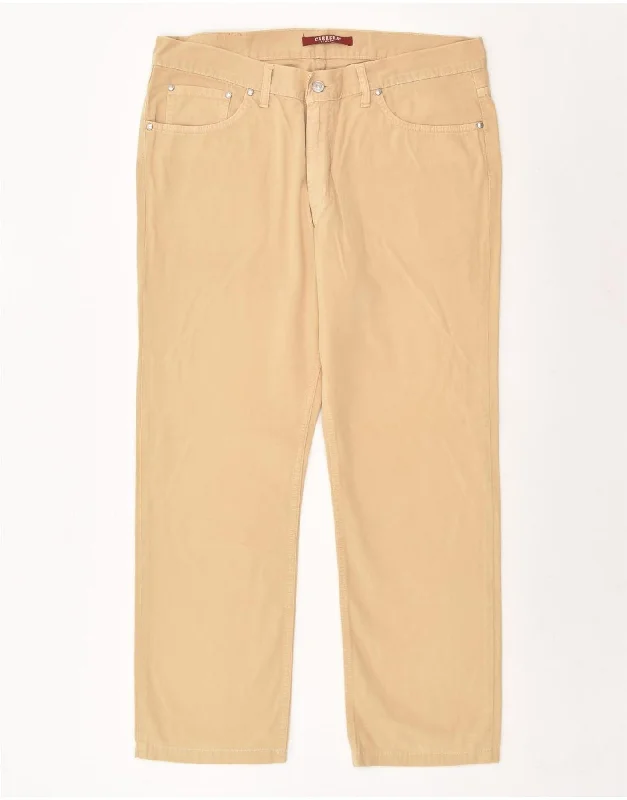 Warm Essentials CARRERA Mens Straight Casual Trousers W38 L28 Beige