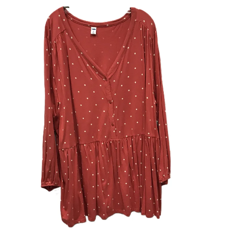 Casual Layers Top Long Sleeve By Old Navy In Orange, Size: 4x