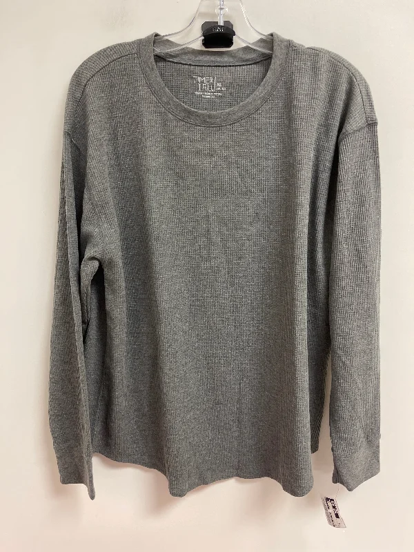 Premium Fit Top Long Sleeve By Time And Tru In Grey, Size: Xl