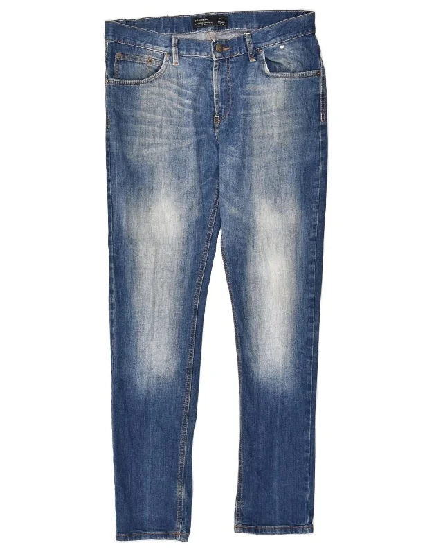 Outdoor Essentials PULL & BEAR Mens Skinny Jeans W34 L32 Navy Blue Cotton