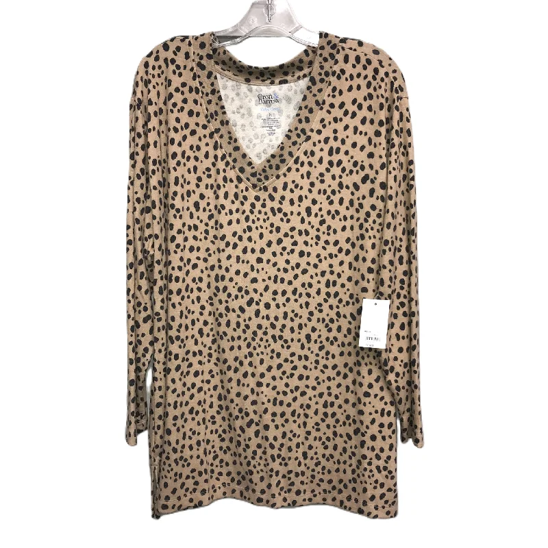 Soft Layers Top Long Sleeve By Croft And Barrow In Animal Print, Size: 1x