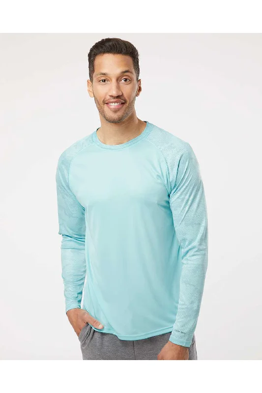 Cool Streetwear Paragon Mens Cayman Performance Moisture Wicking Camo Colorblock Long Sleeve Crewneck T-Shirt - Aqua Blue - Closeout Cool Streetwear Paragon Mens Cayman Performance Moisture Wicking Camo Colorblock Long Sleeve Crewneck T-Shirt - Aqua Blue - Closeout