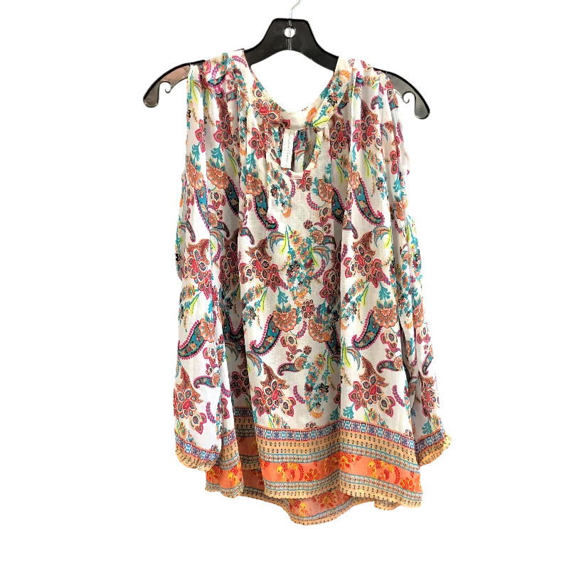 Urban Wear Top Long Sleeve By Perseption Concept In Paisley Print, Size: S