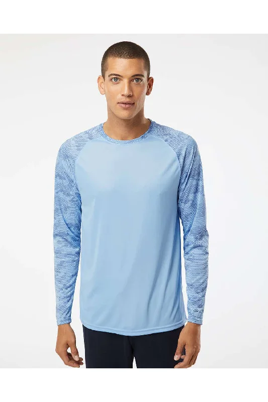 Smart Looks Paragon Mens Cayman Performance Moisture Wicking Camo Colorblock Long Sleeve Crewneck T-Shirt - Blue Mist Smart Looks Paragon Mens Cayman Performance Moisture Wicking Camo Colorblock Long Sleeve Crewneck T-Shirt - Blue Mist