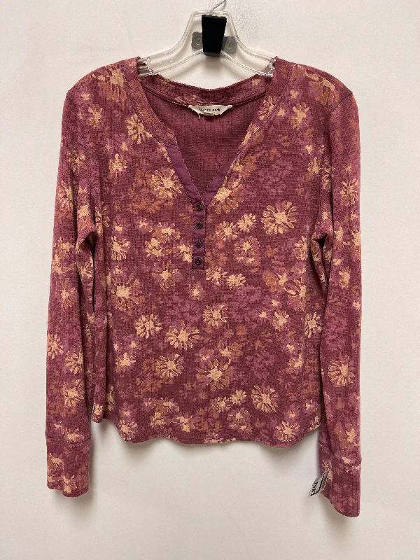 Timeless Style Top Long Sleeve By Lucky Brand In Purple, Size: L