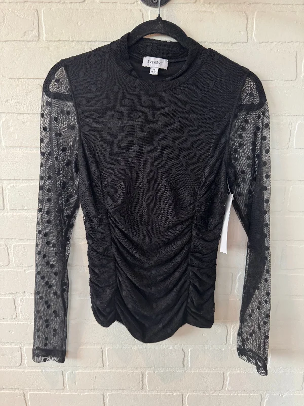 Cool Casuals Top Long Sleeve By Evereve In Black, Size: M