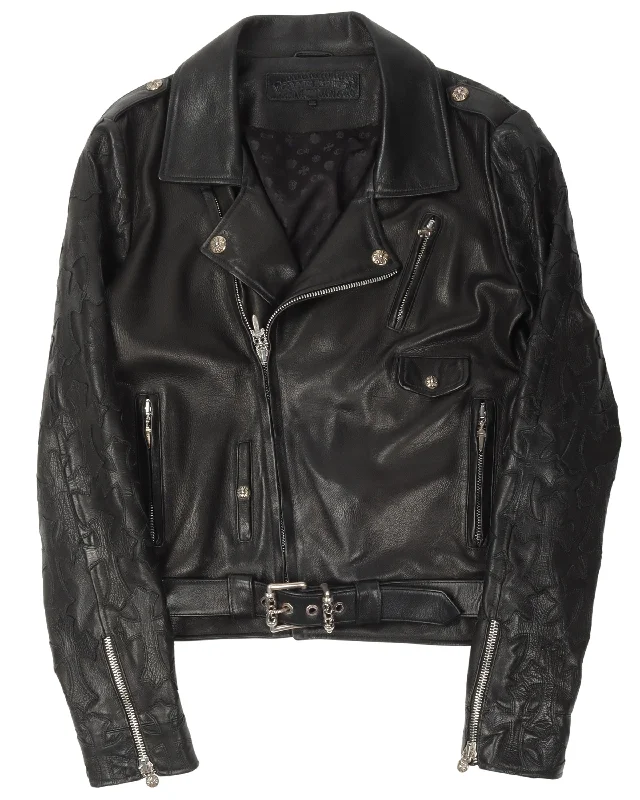 Comfy Styles Cross Patch Leather SLUFF Jacket