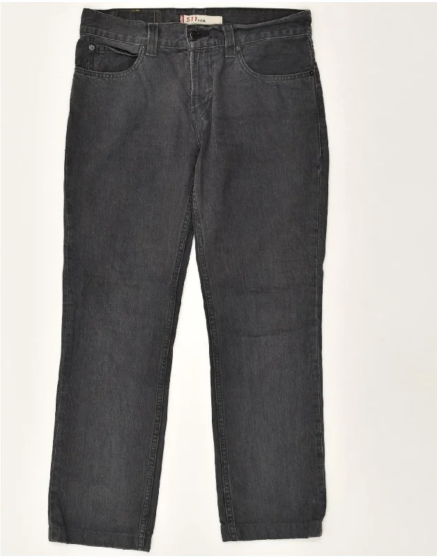 Smart Casual Wear LEVI'S Mens 511 Slim Jeans W34 L28 Grey Cotton