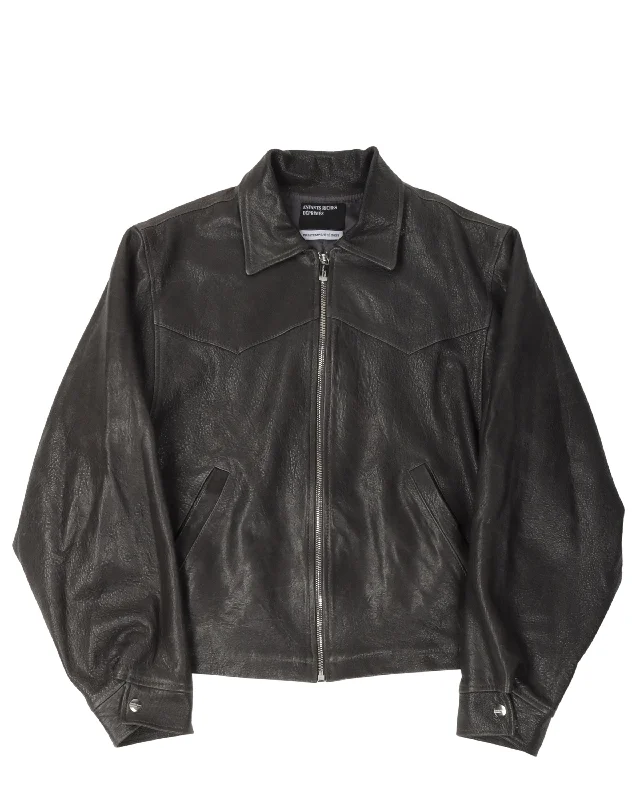 Relaxed Activewear Signature Western Leather Jacket