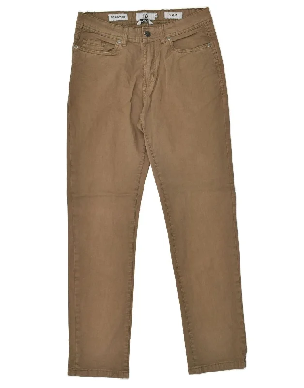 Effortless Comfort DACK'S Mens Slim Jeans IT 46 Small W28 L30  Brown Cotton