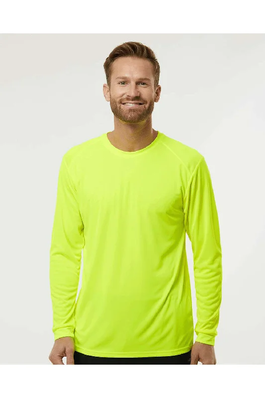 Cozy Pants Paragon Mens Islander Performance Moisture Wicking Long Sleeve Crewneck T-Shirt - Safety Green Cozy Pants Paragon Mens Islander Performance Moisture Wicking Long Sleeve Crewneck T-Shirt - Safety Green