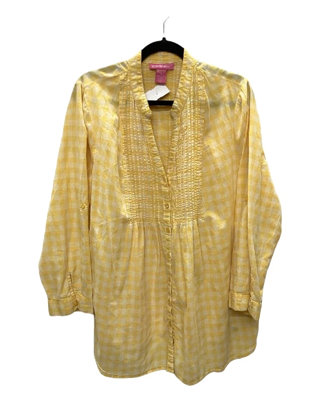 Comfy Styles Top Long Sleeve Basic By Woman Within In Yellow, Size: 1x