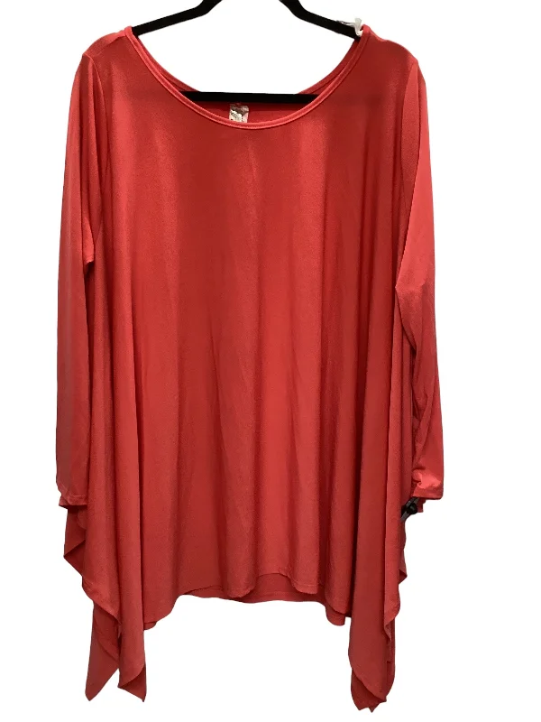Classic Pieces Top Long Sleeve Basic By Cme In Pink, Size: 1x