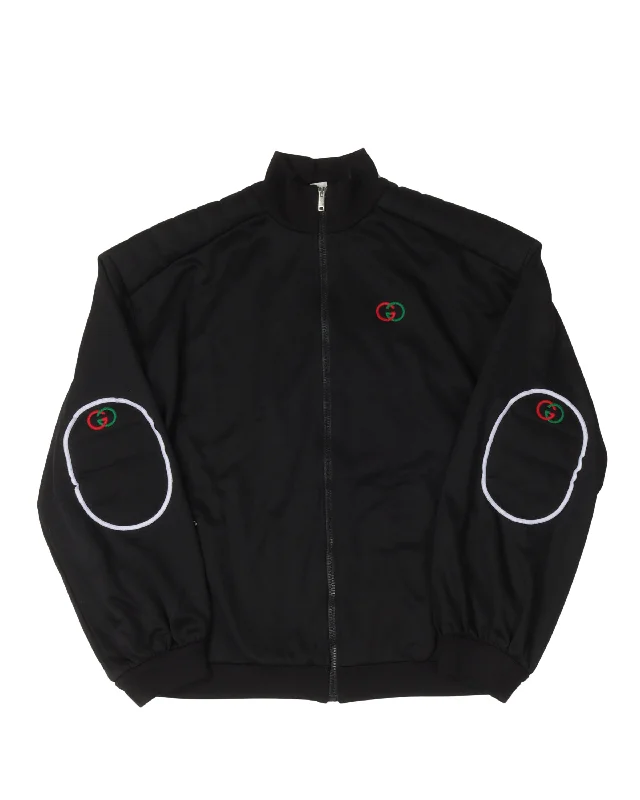 Street Fashion Elbow Pad Embroidered Logo Jacket