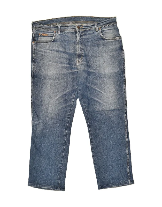 Cool Streetwear WRANGLER Mens Texas Slim Jeans W38 L27  Blue Cotton