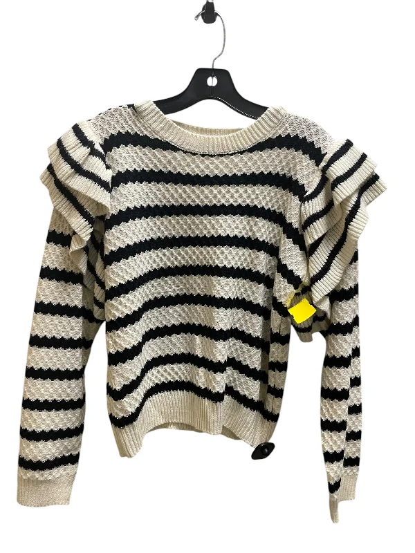 Cozy Sweatshirts Top Long Sleeve By Shein In Striped Pattern, Size: M