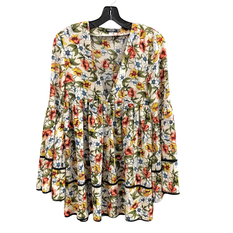 Urban Gear Tunic Long Sleeve By Nasty Gal In Floral Print, Size: 4