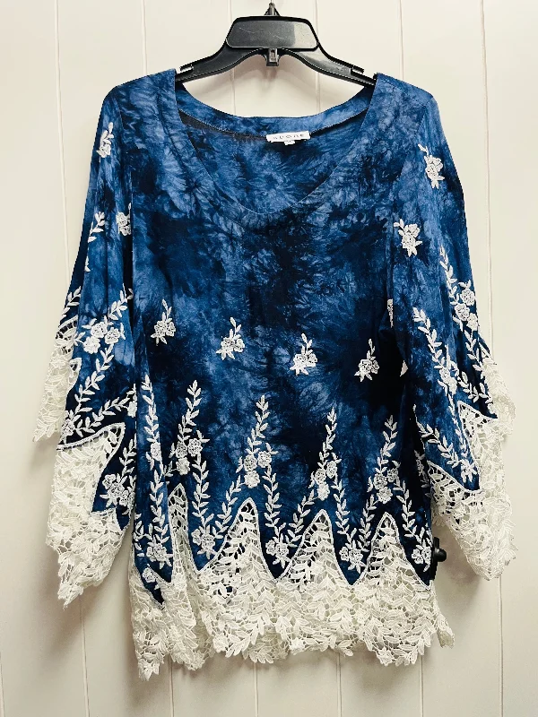 Fashion Comfort Top Long Sleeve By Adore In Blue, Size: M