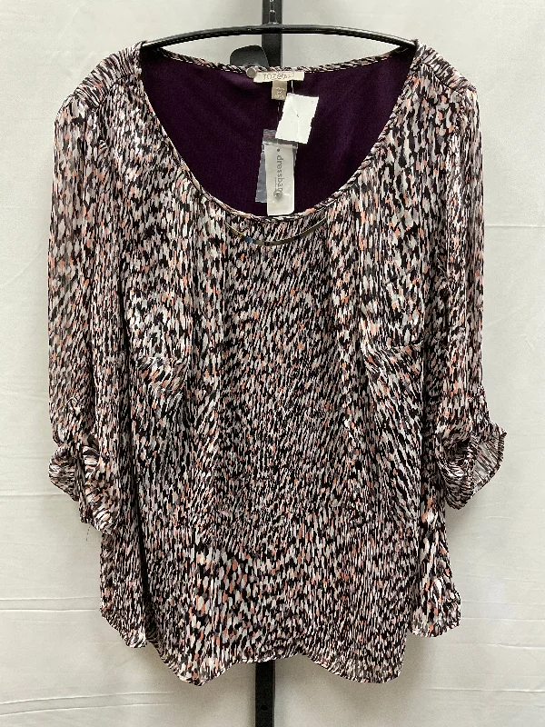 Comfortable Shirts Top Long Sleeve By Roz And Ali In Multi-colored, Size: 2x