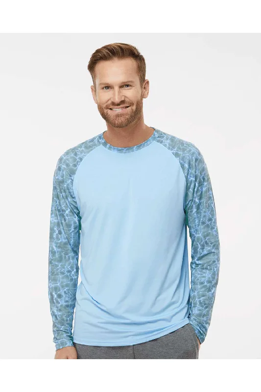 Flexible Wear Paragon Mens Panama Colorblock Moisture Wicking Long Sleeve Crewneck T-Shirt - Grey Mist Water - Closeout Flexible Wear Paragon Mens Panama Colorblock Moisture Wicking Long Sleeve Crewneck T-Shirt - Grey Mist Water - Closeout