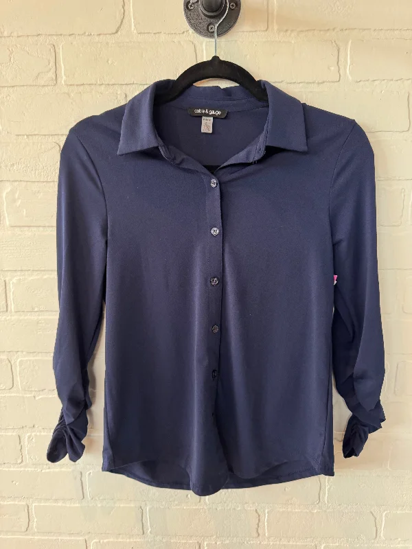 Relaxed Fits Top Long Sleeve By Cable And Gauge In Navy, Size: Xs