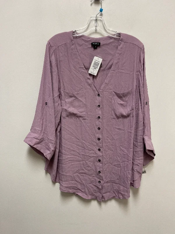 Sport Chic Top Long Sleeve By Torrid In Purple, Size: 2x