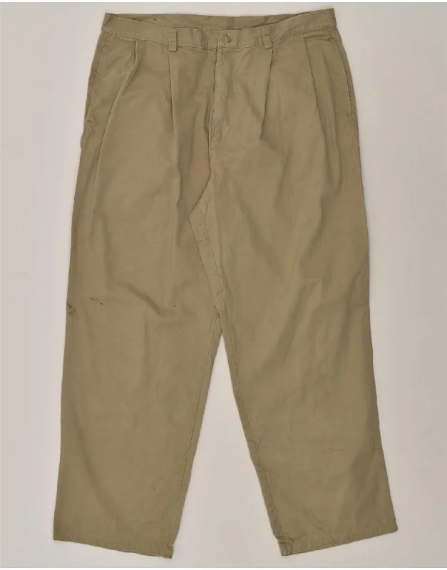 Relaxed Layers NAUTICA Mens Pegged Chino Trousers W38 L32 Khaki Cotton