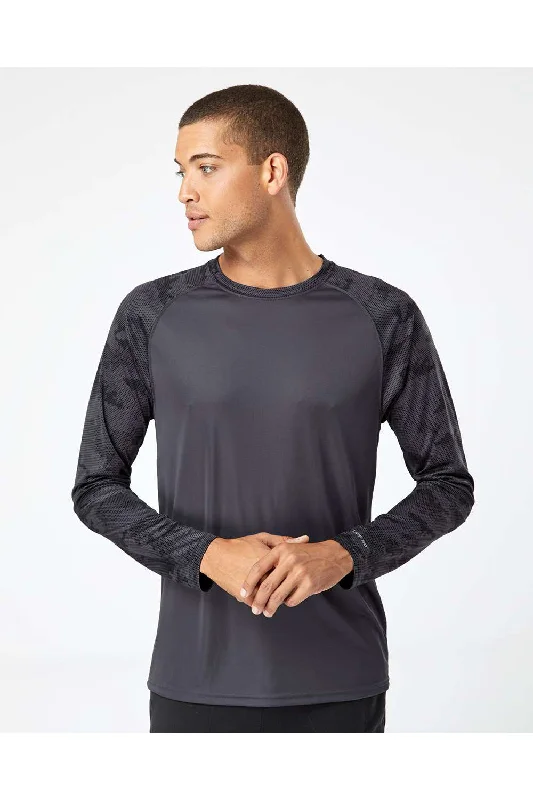 Relaxed Wearables Paragon Mens Cayman Performance Moisture Wicking Camo Colorblock Long Sleeve Crewneck T-Shirt - Graphite Grey Relaxed Wearables Paragon Mens Cayman Performance Moisture Wicking Camo Colorblock Long Sleeve Crewneck T-Shirt - Graphite Grey