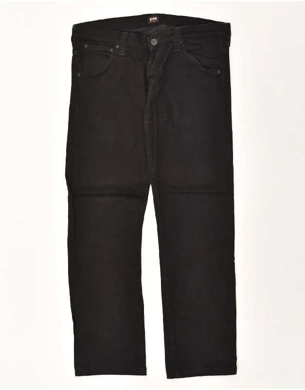 All-Season Outfits LEE Mens Straight Jeans W36 L31 Black Cotton