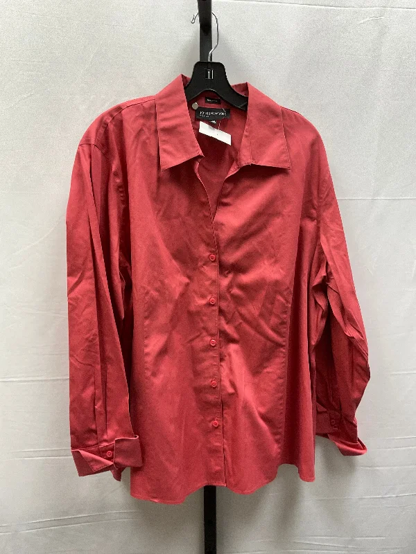 Versatile Wardrobe Top Long Sleeve By Jones New York In Red, Size: 3x