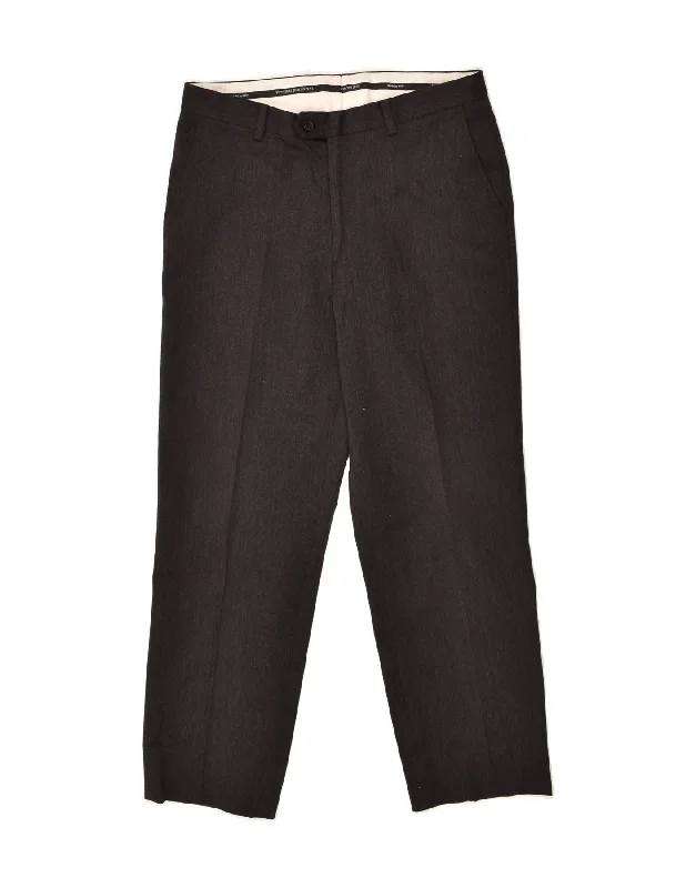 Classic Wear ANGELICO Mens Tapered Suit Trousers IT 50 Large W34 L29 Grey Virgin Wool Classic Wear ANGELICO Mens Tapered Suit Trousers IT 50 Large W34 L29 Grey Virgin Wool