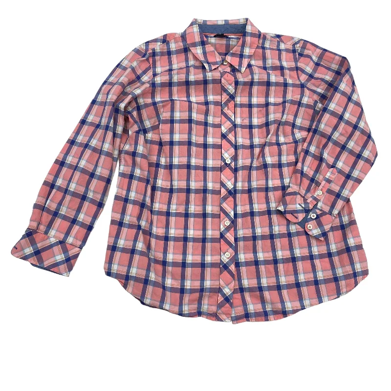 Smart Outfits BLUE & PINK TOP LS by TALBOTS Size:1X