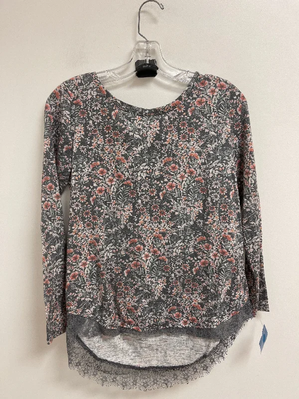 Relaxed Denim Top Long Sleeve By Lc Lauren Conrad In Grey, Size: Xs