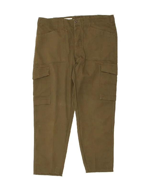 Sporty Wardrobe VINTAGE Mens Slim Cargo Trousers W38 L28 Khaki