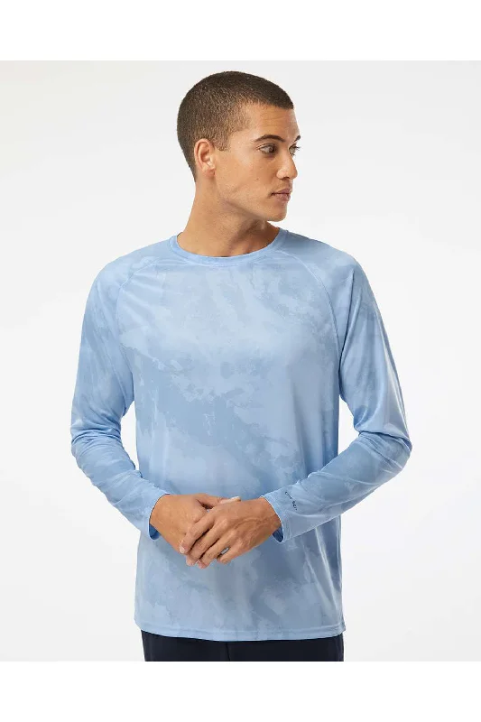 All-Weather Wear Paragon Mens Cabo Camo Performance Moisture Wicking Long Sleeve Crewneck T-Shirt - Blue Mist - Closeout All-Weather Wear Paragon Mens Cabo Camo Performance Moisture Wicking Long Sleeve Crewneck T-Shirt - Blue Mist - Closeout
