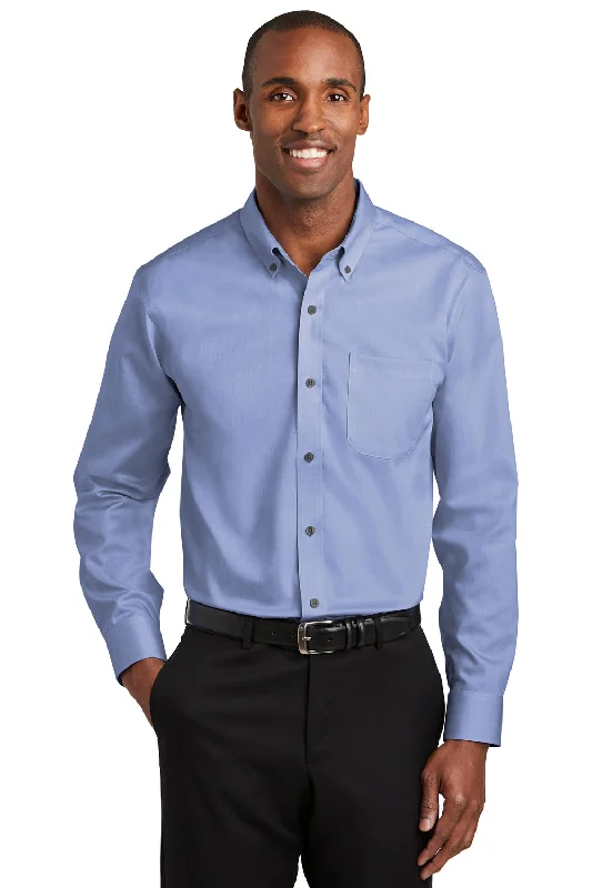 Relaxed Wearables Red House Mens Pinpoint Oxford Wrinkle Resistant Long Sleeve Button Down Shirt w/ Pocket - Vintage Navy Blue - Closeout Relaxed Wearables Red House Mens Pinpoint Oxford Wrinkle Resistant Long Sleeve Button Down Shirt w/ Pocket - Vintage Navy Blue - Closeout