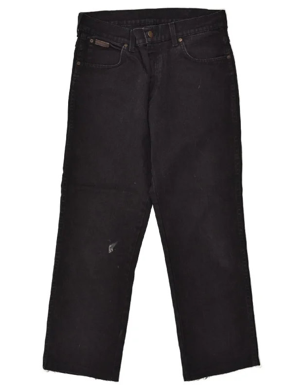 Simple Outfits WRANGLER Mens Texas Stretch Straight Jeans W33 L27 Black Cotton
